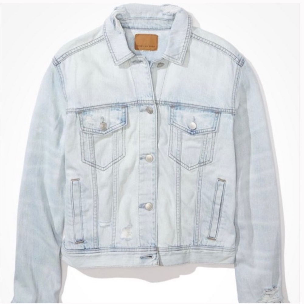 AE Distressed Light Denim Jacket